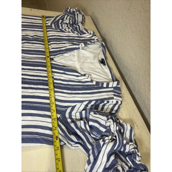 Torrid Dress Women’s Plus 3X Blue White Striped Long Sleeve Drawstring Pockets - Picture 3 of 11